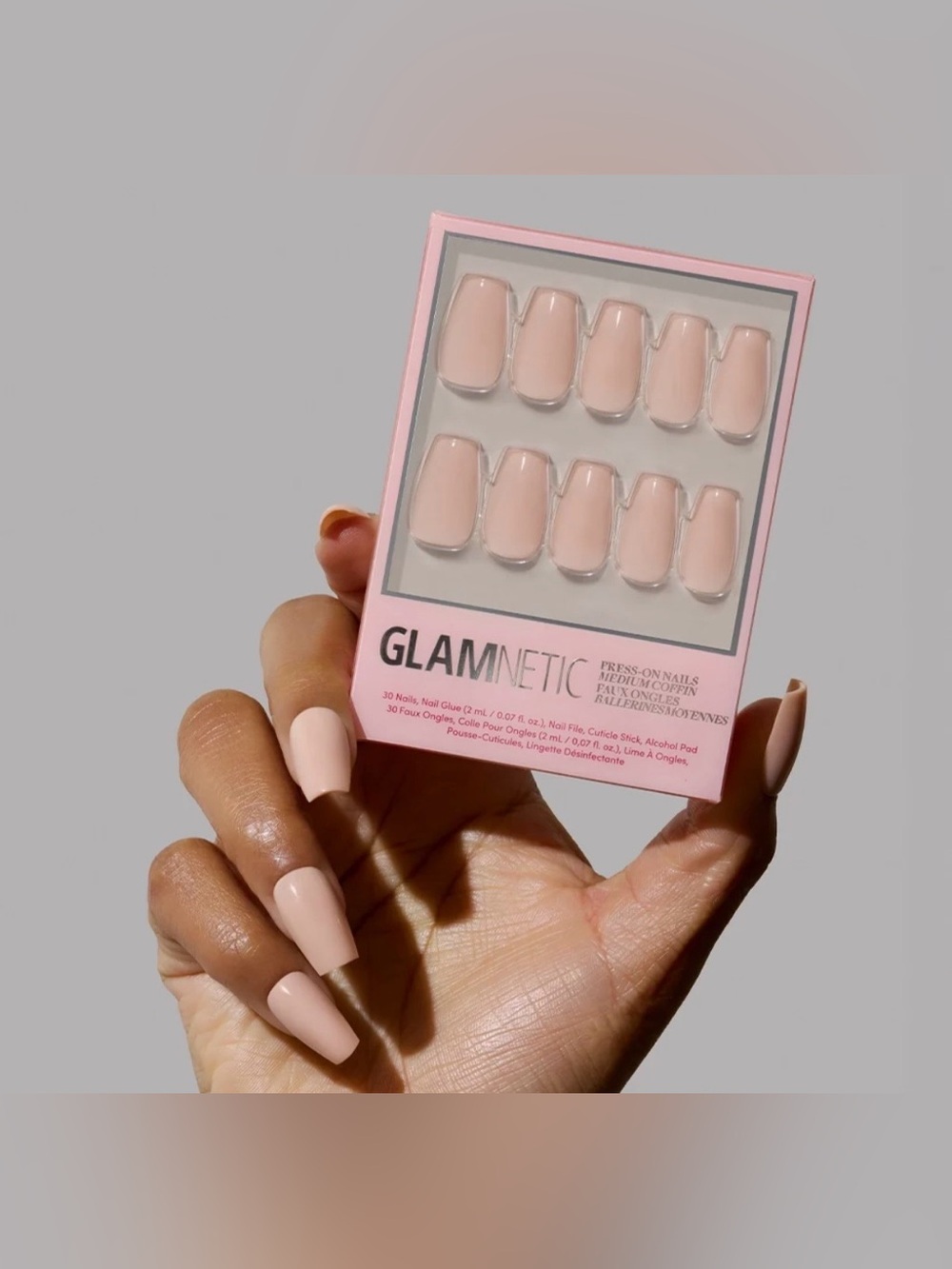 Glamnetic Medium Coffin Press on Nails in EXPOSED NIB